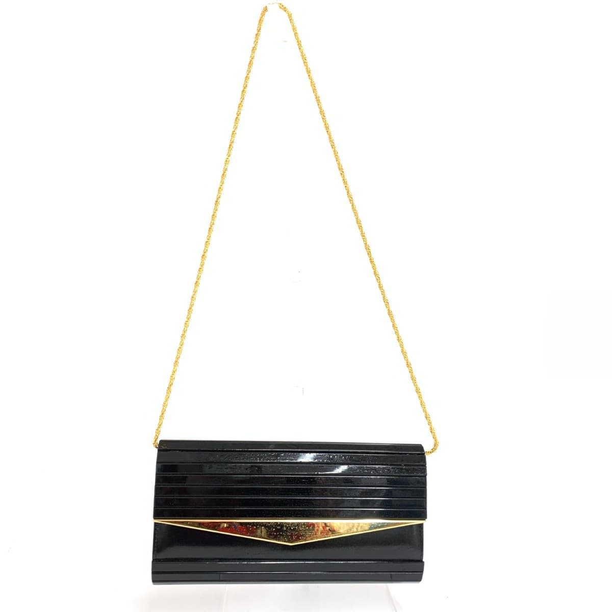 chain clutch bag Chain Clutch Bag Chain Clutch Bag Resin/Leather Black Women's
