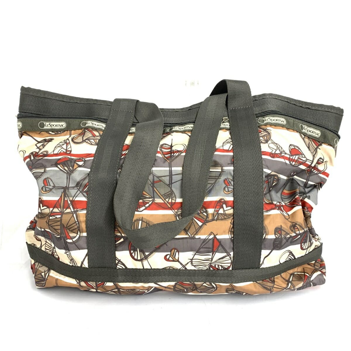 LeSportsac Boston Bag Total Pattern/Heart/Nylon Beige Ladies