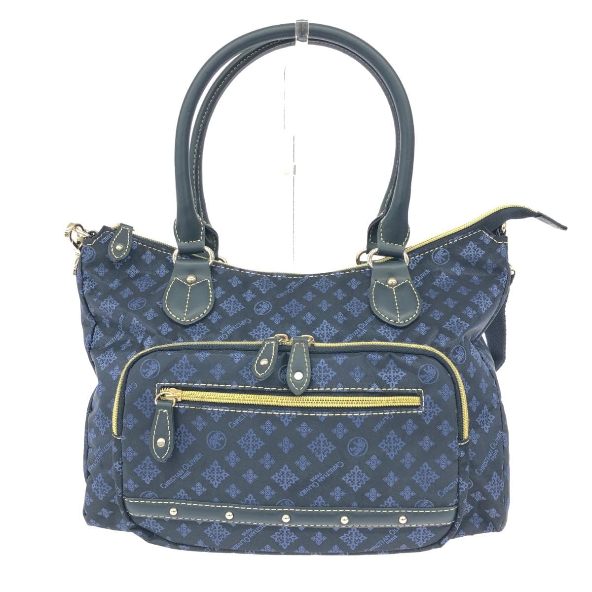 CHRISTIAN OLIVIER 2WAY Tote Bag Good Condition Monogram/Nylon Navy Ladies