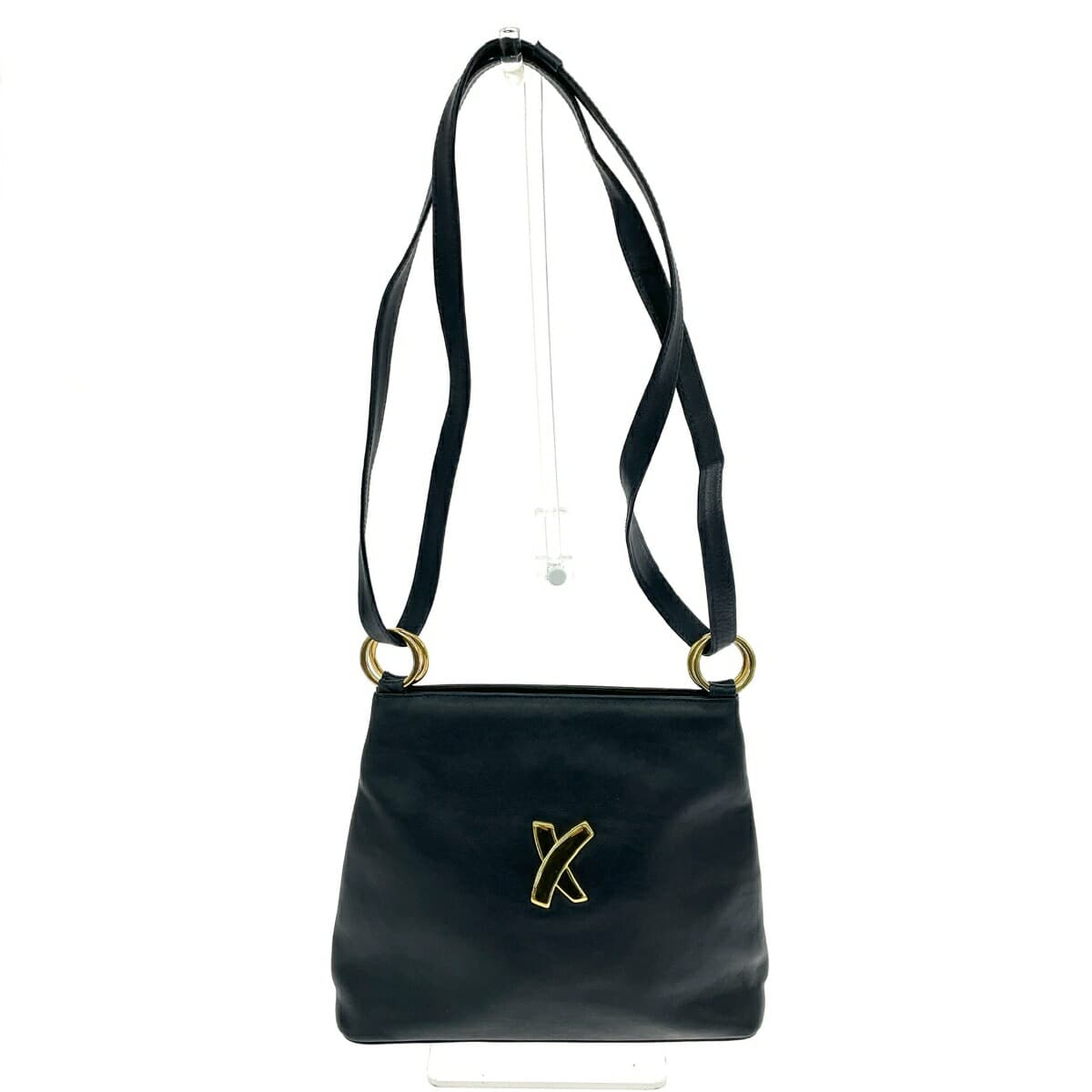 Paloma Picaso Shoulder Tote Bag Logo Leather Black Ladies