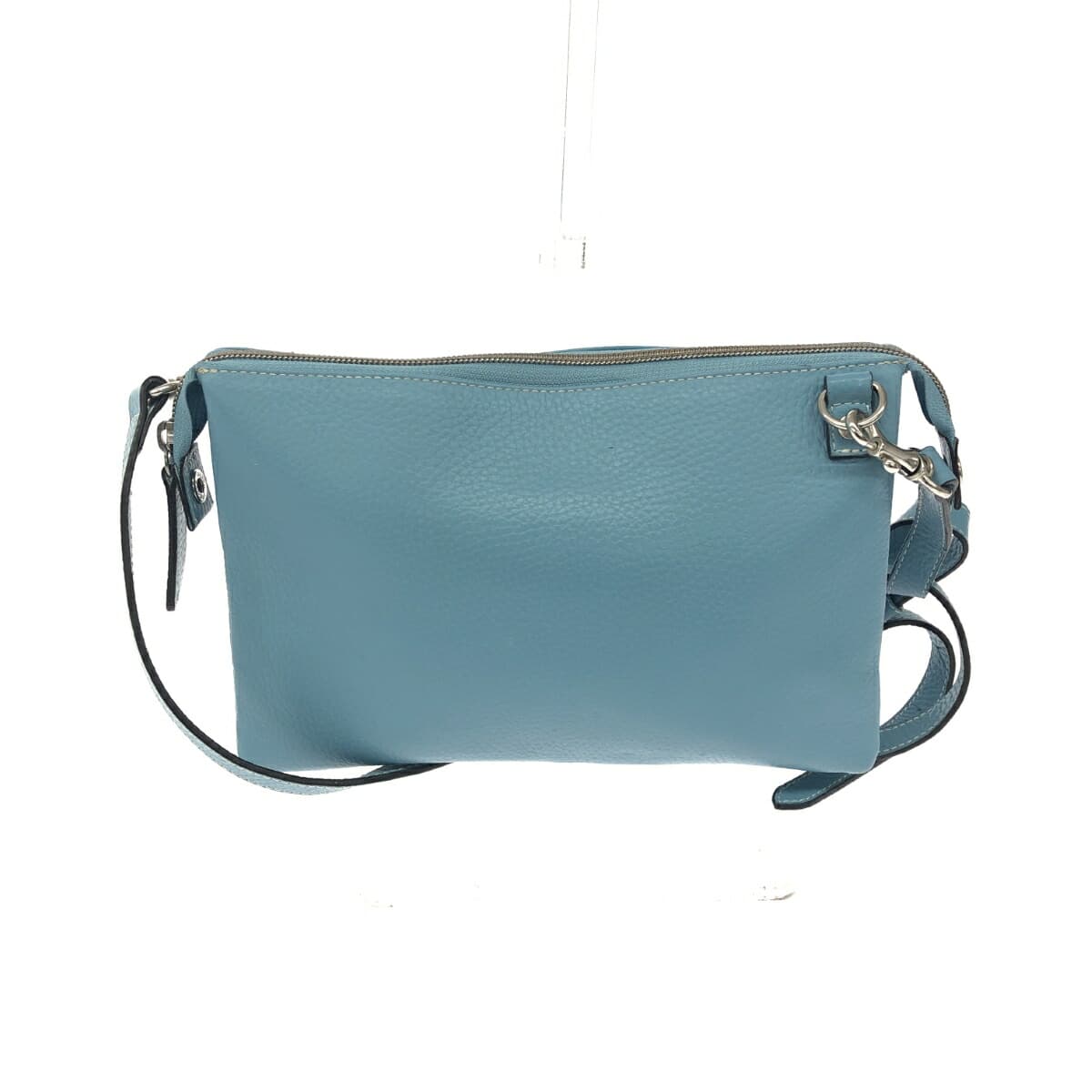 Ginza Yoshinoya Mini Shoulder Bag/Pochette Leather/Sax 60515 Blue Women's