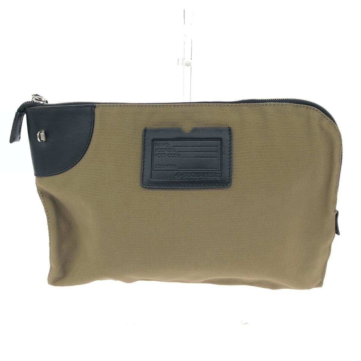 Dsquared2 Clutch Bag Canvas Khaki Men's