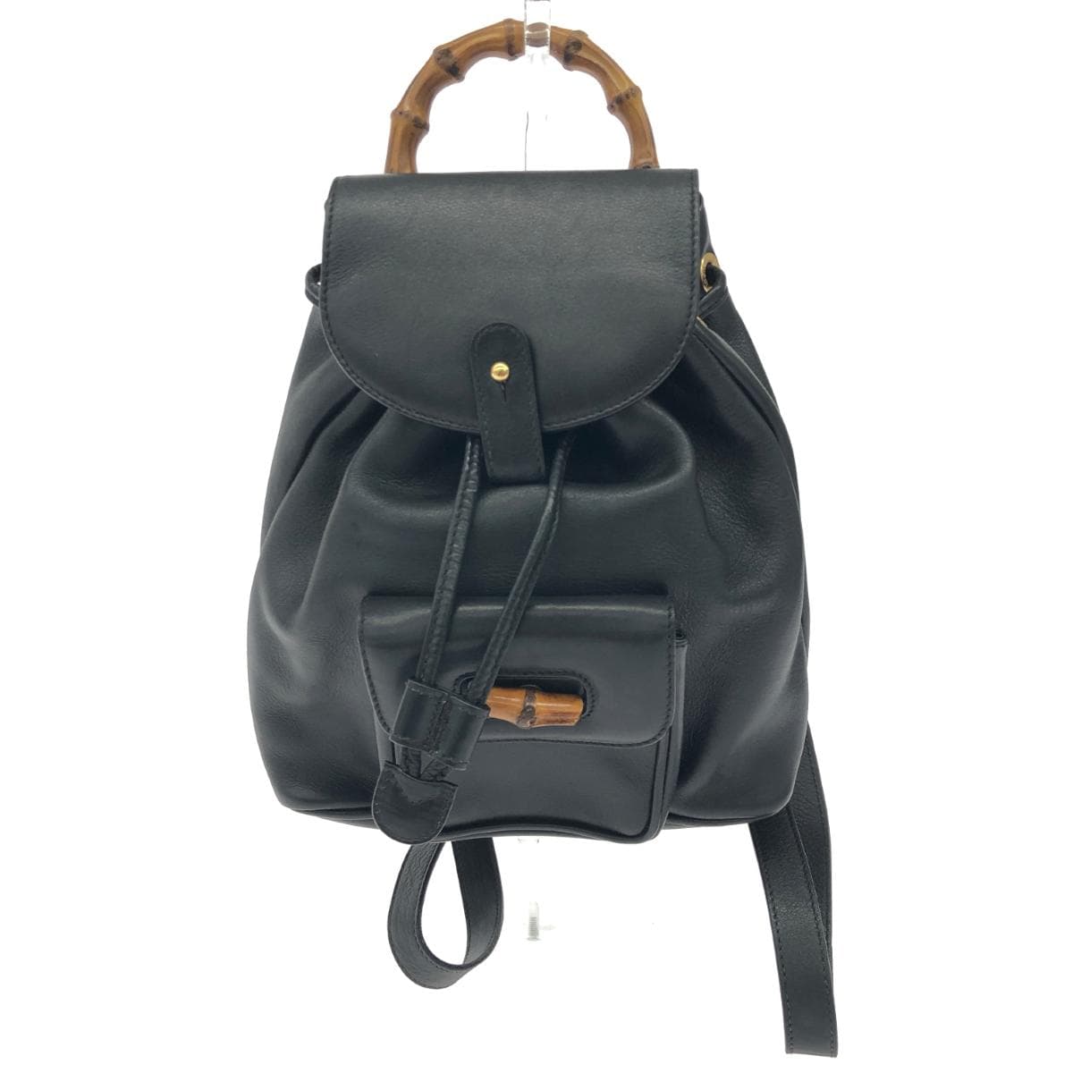 GUCCI Old Gucci / Mini Backpack in good condition, Bamboo / Turn Lock / Leather / Black 003 1705 0030