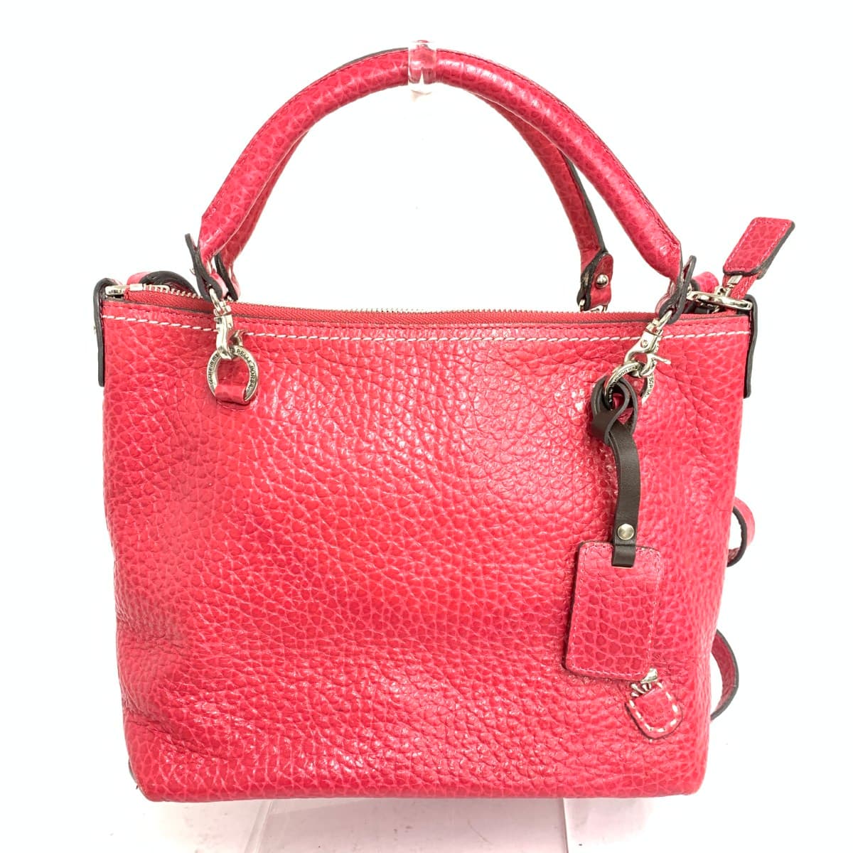 PELLE BORSA 2WAY Shoulder Bag Good Condition Leather Pink Women's