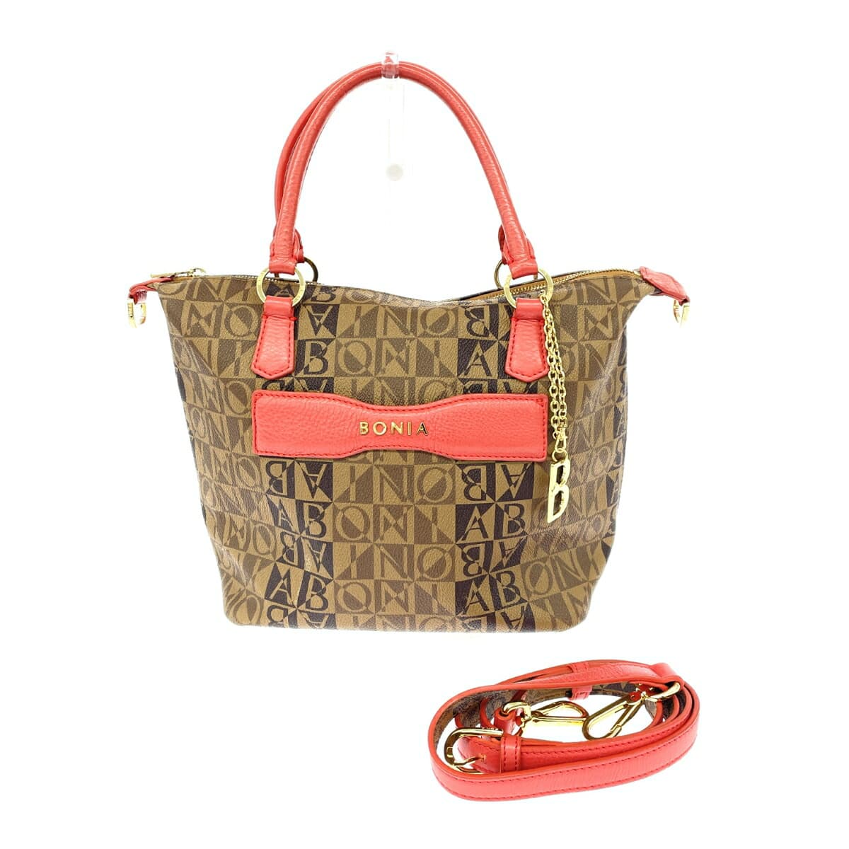 BONIA 2WAY Tote Bag Monogram/PVC Brown Ladies