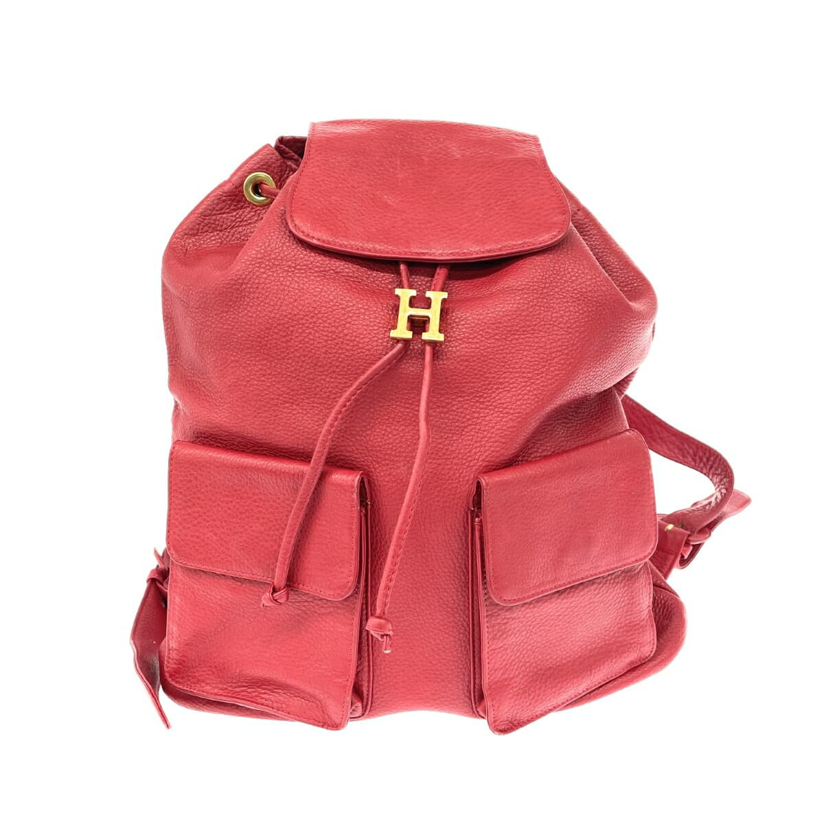 HIROFU Drawstring Backpack H Hardware / Leather Red Women's