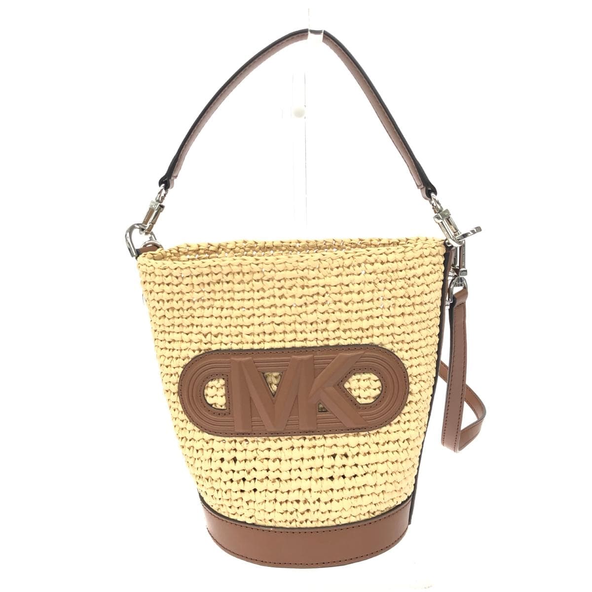 MICHAEL KORS 2WAY Shoulder Basket Bag / TOWNSEND Excellent Condition Straw Brown/Beige Women's