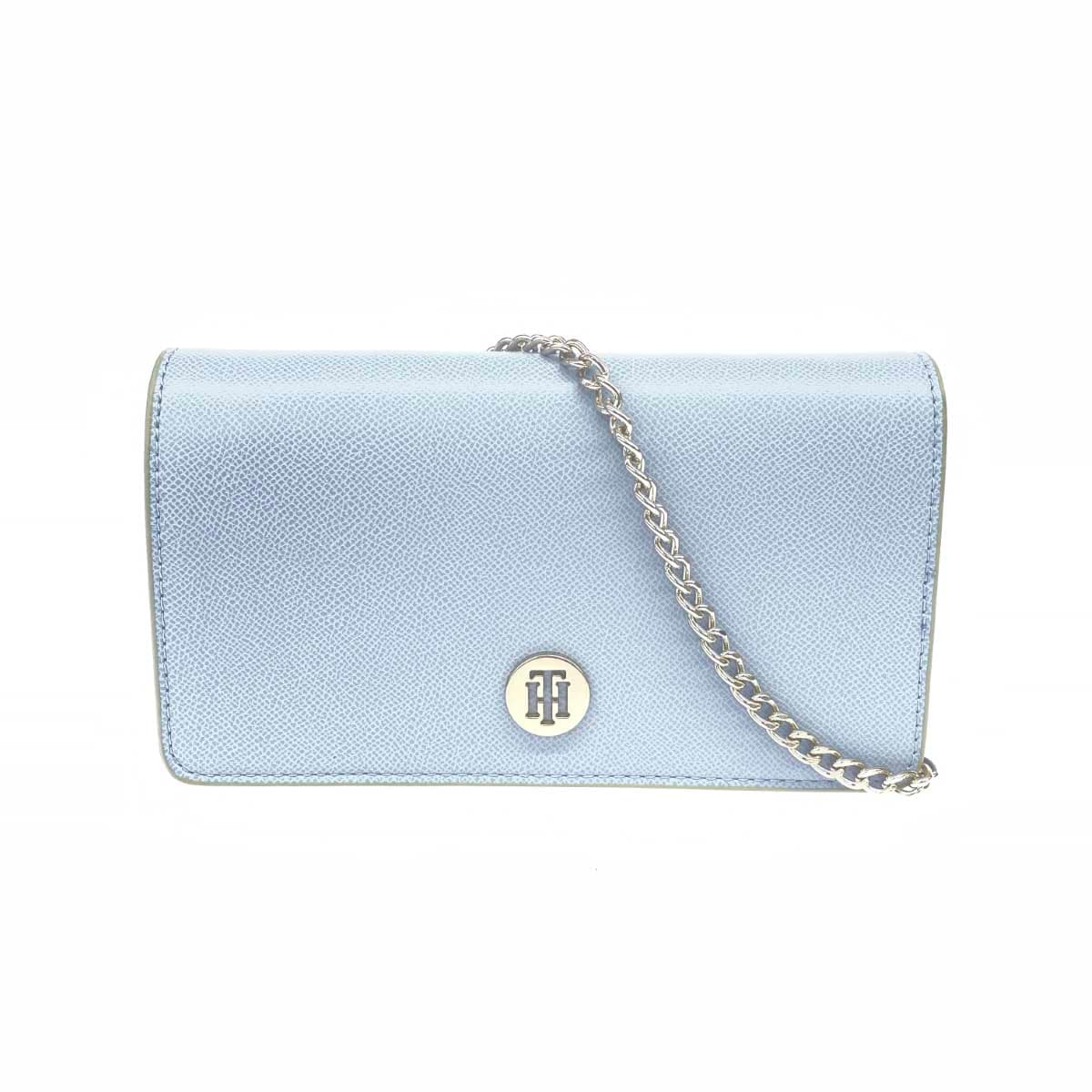 TOMMY HILFIGER Wallet Bag/Chain Shoulder Synthetic Leather Blue Women's