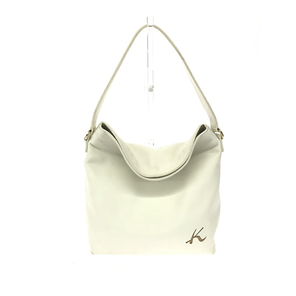Kitamura One Shoulder Bag Logo Leather White for Women