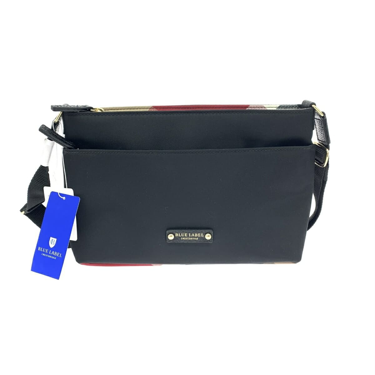 BLUE LABEL CRESTBRIDGE Shoulder Bag Unused Item Nylon/Check Pattern Black Ladies