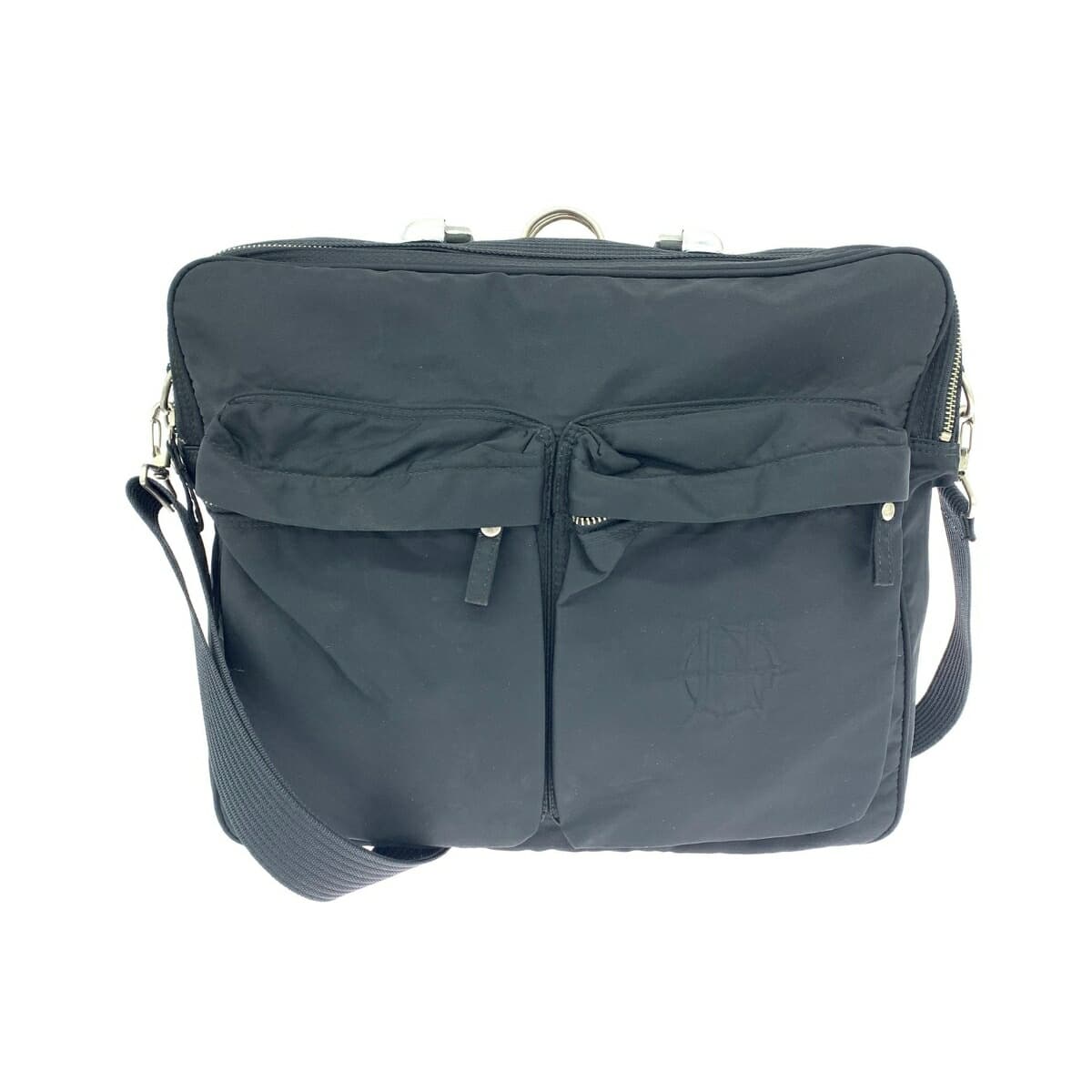 JEAN PAUL GAULTIER Multiway Backpack/Brief JPG Logo/Metal Handle/Nylon Black Unisex