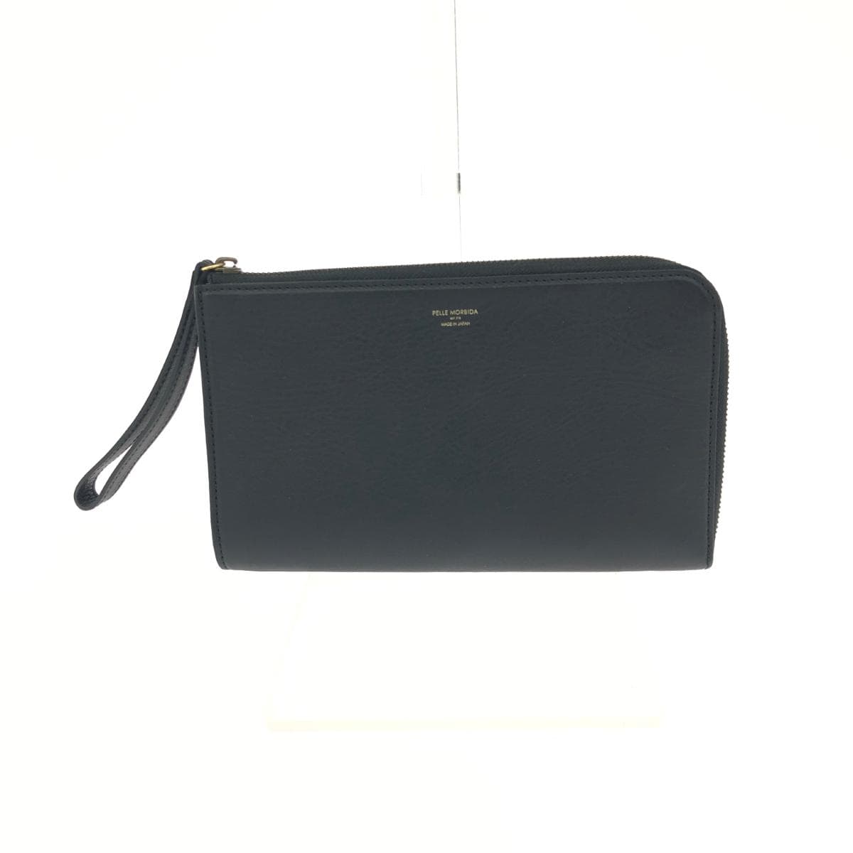 PELLE MORBIDA Clutch Bag Excellent Condition Leather Black Women's