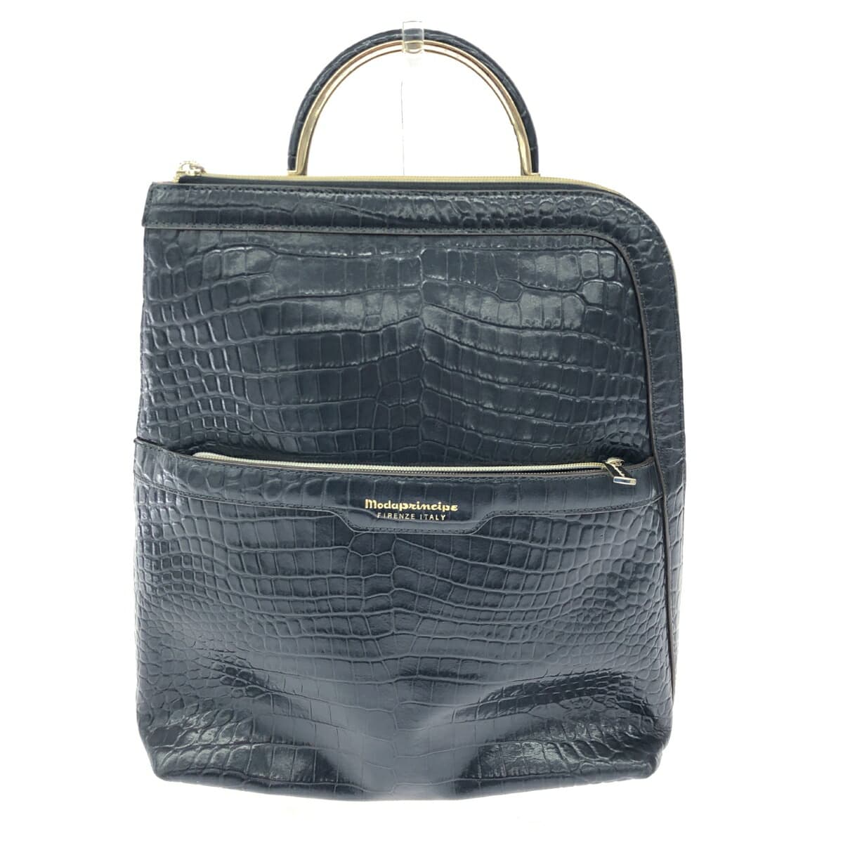 modaprincipe Backpack Leather Navy for Women