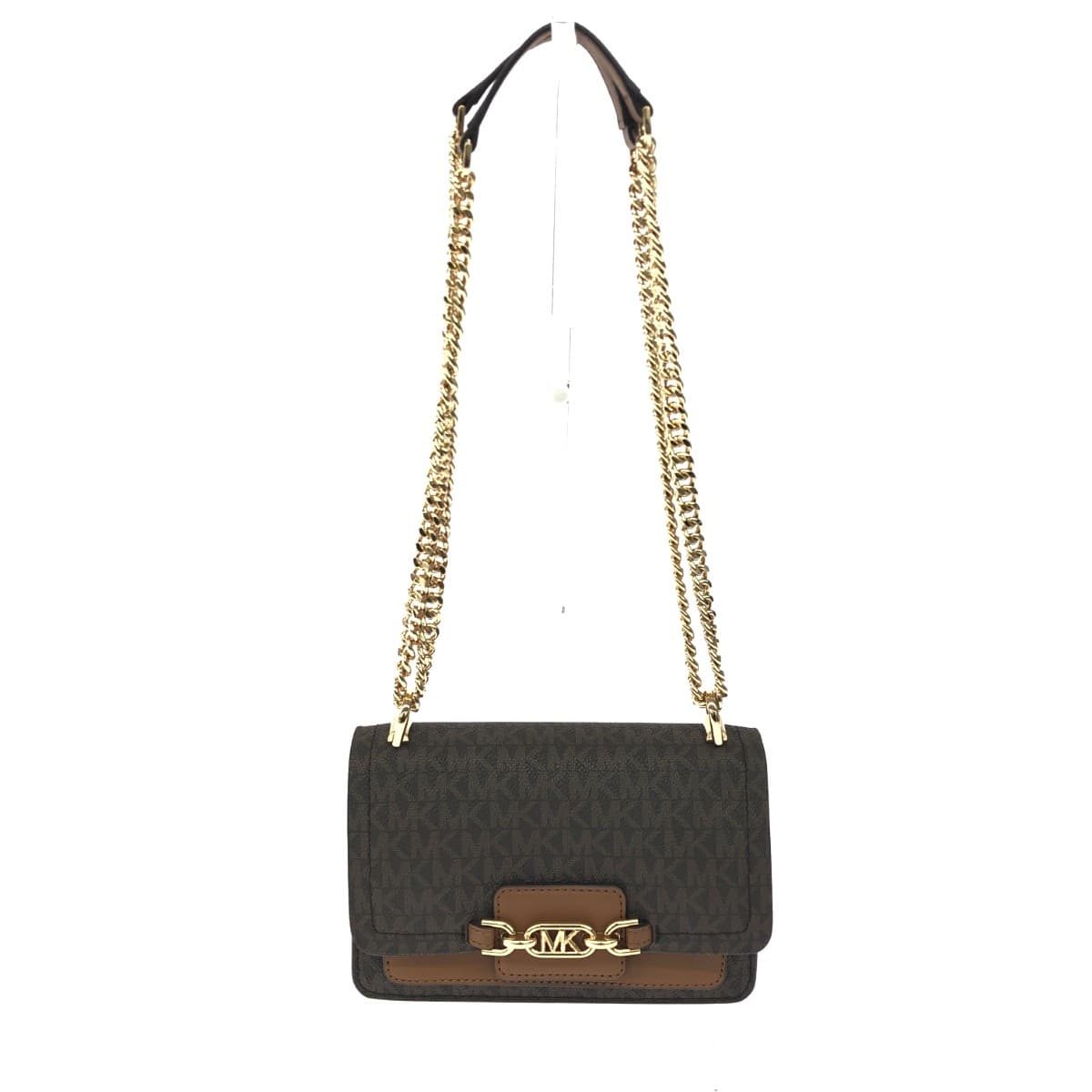 MICHAEL KORS Shoulder Bag Good Condition MK Monogram PVC Brown Women's