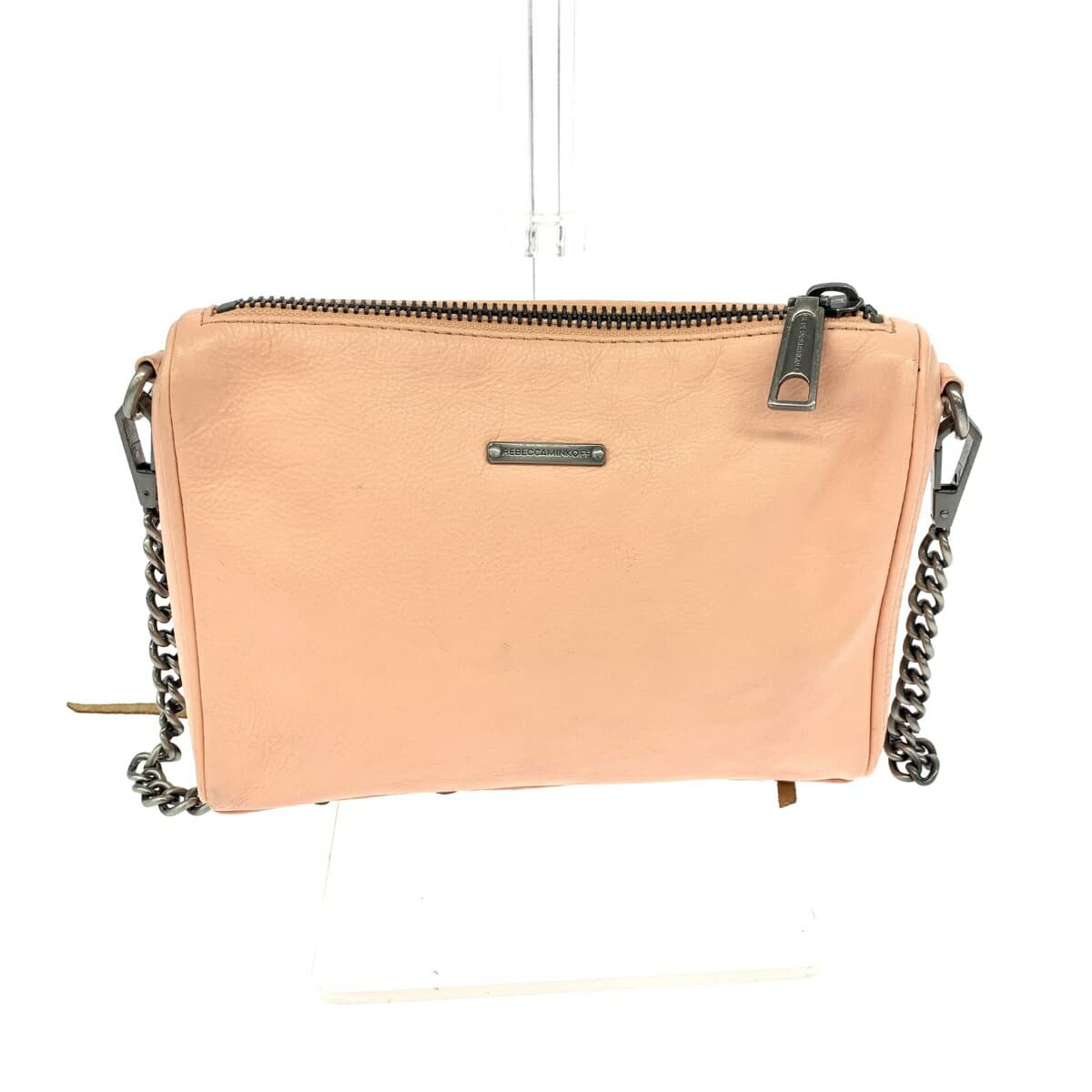 REBECCA MINKOFF Chain Shoulder Bag - Studs/Leather/Pink Beige - Pink for Women