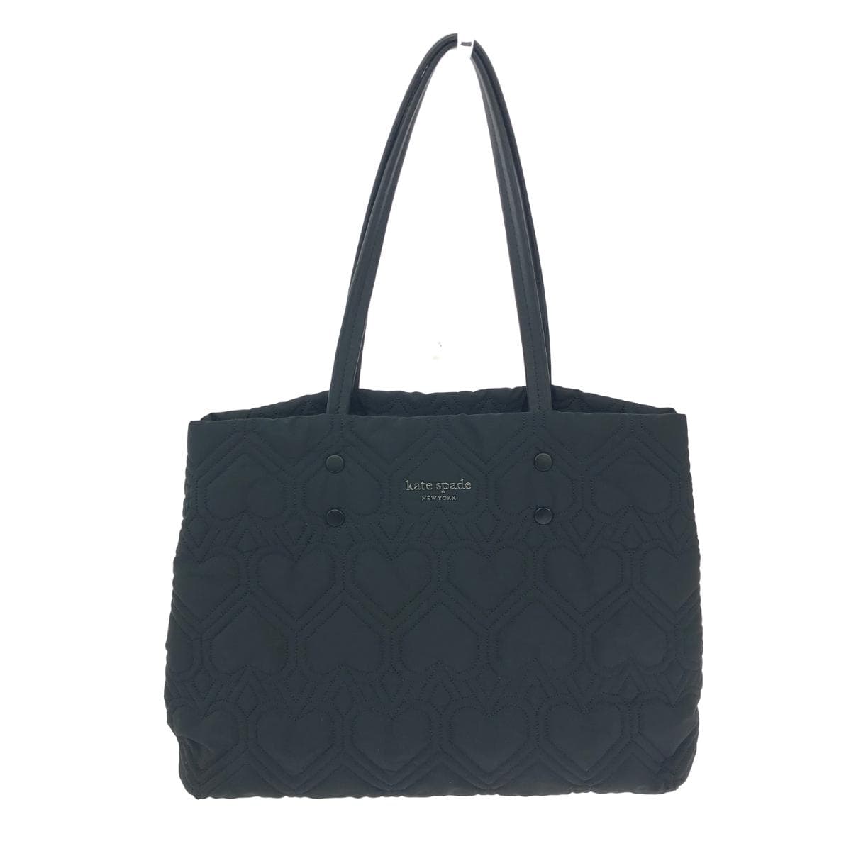 Kate Spade Handbag Heart Quilting Nylon Black Ladies