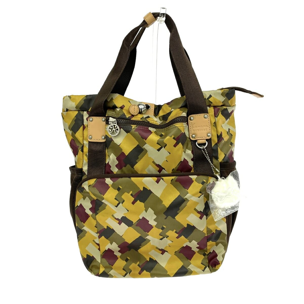 Kanana Project 2WAY Backpack, All-over Pattern, Nylon, Yellow, Women's