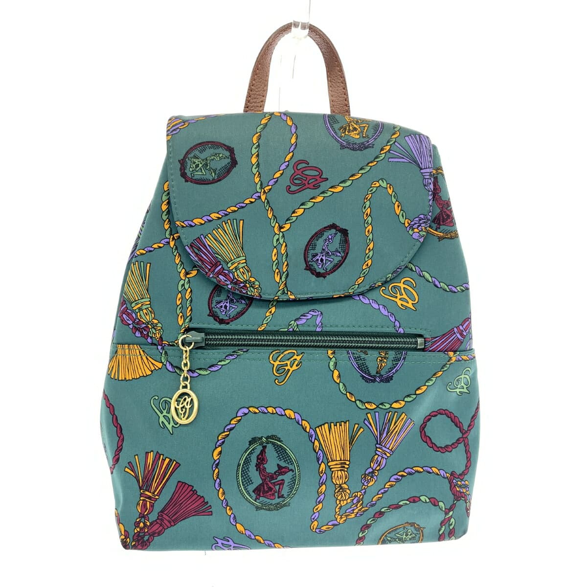 CHARLES JOURDAN Backpack Scarf Pattern/Nylon Green Ladies