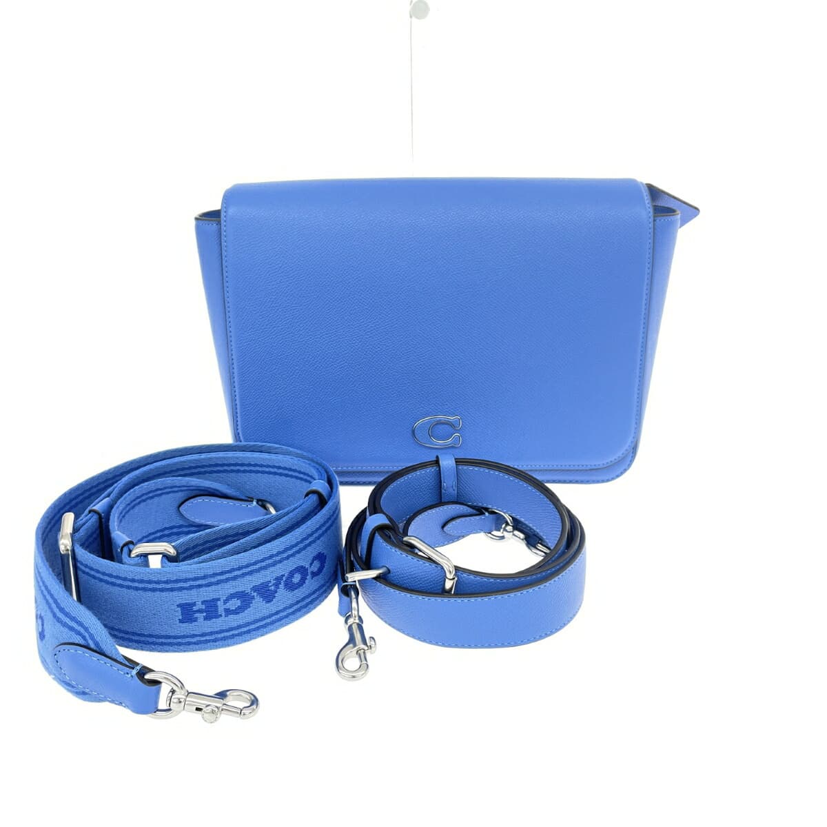 COACH Coach Shoulder Bag/Messenger Bag Excellent Condition Signature/Leather CJ843 Blue Ladies