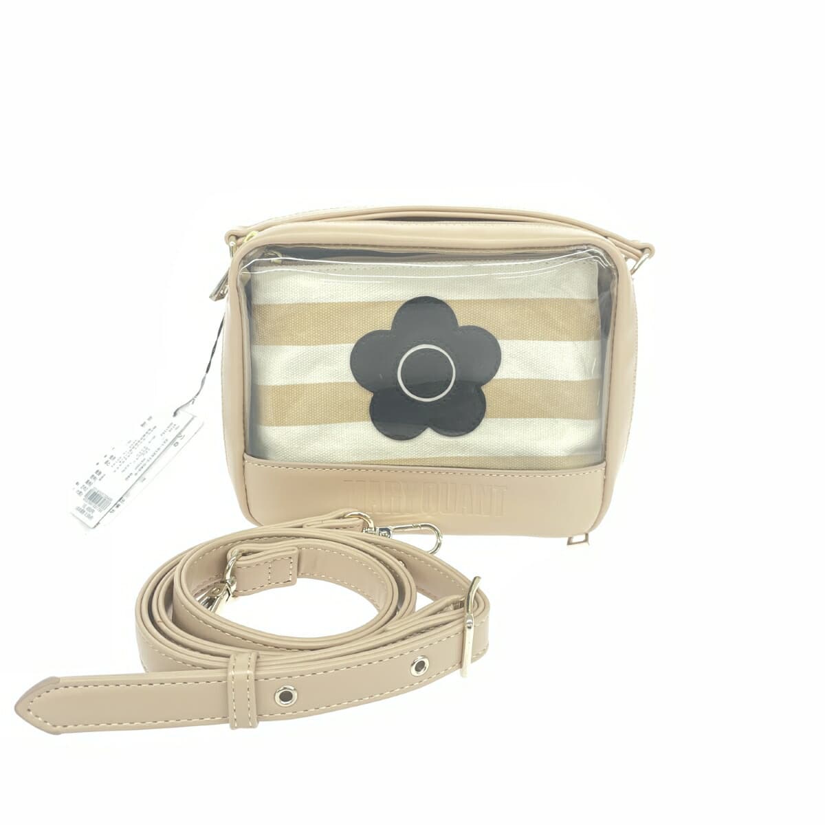MARY QUANT Shoulder Bag PVC Beige Women's