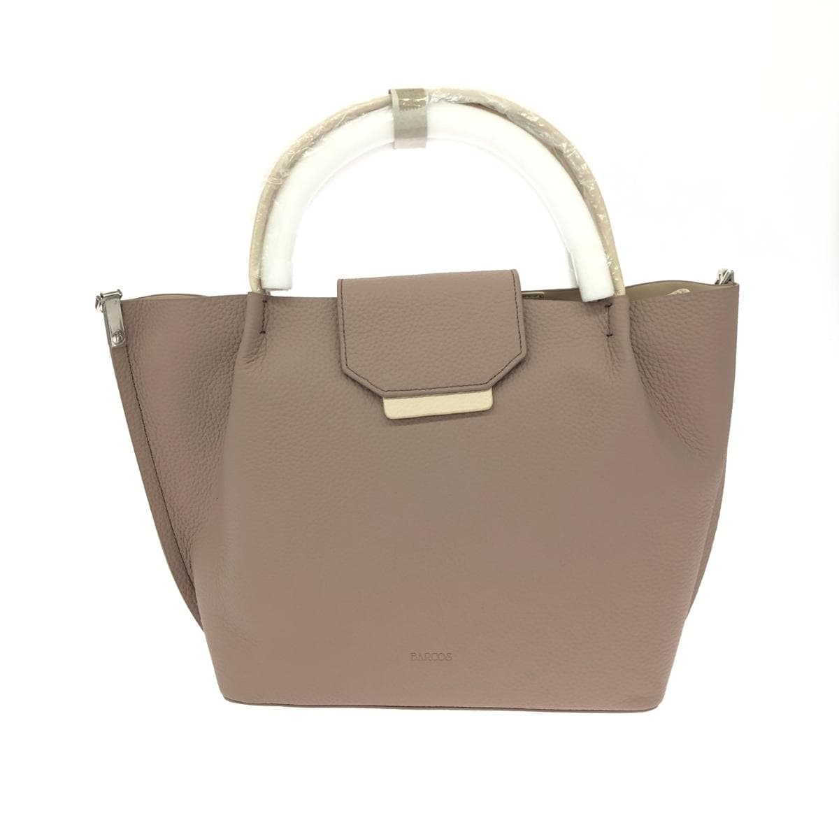 BARCOS 2WAY Bag Unused Item with Shoulder Bag Leather Greige Women's