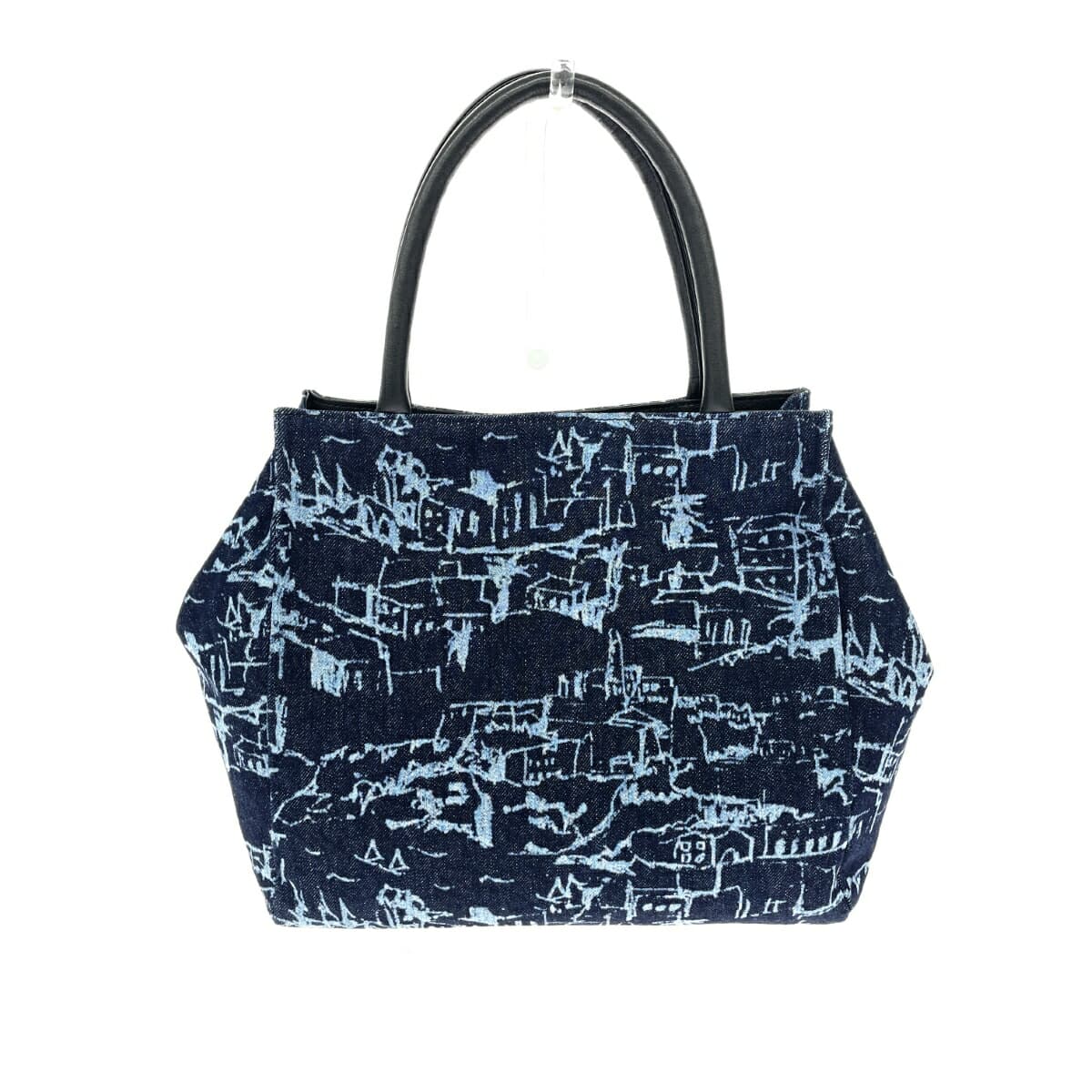 IBIZA Ibiza Tote Bag Excellent Condition Gobelin Weave Navy Ladies