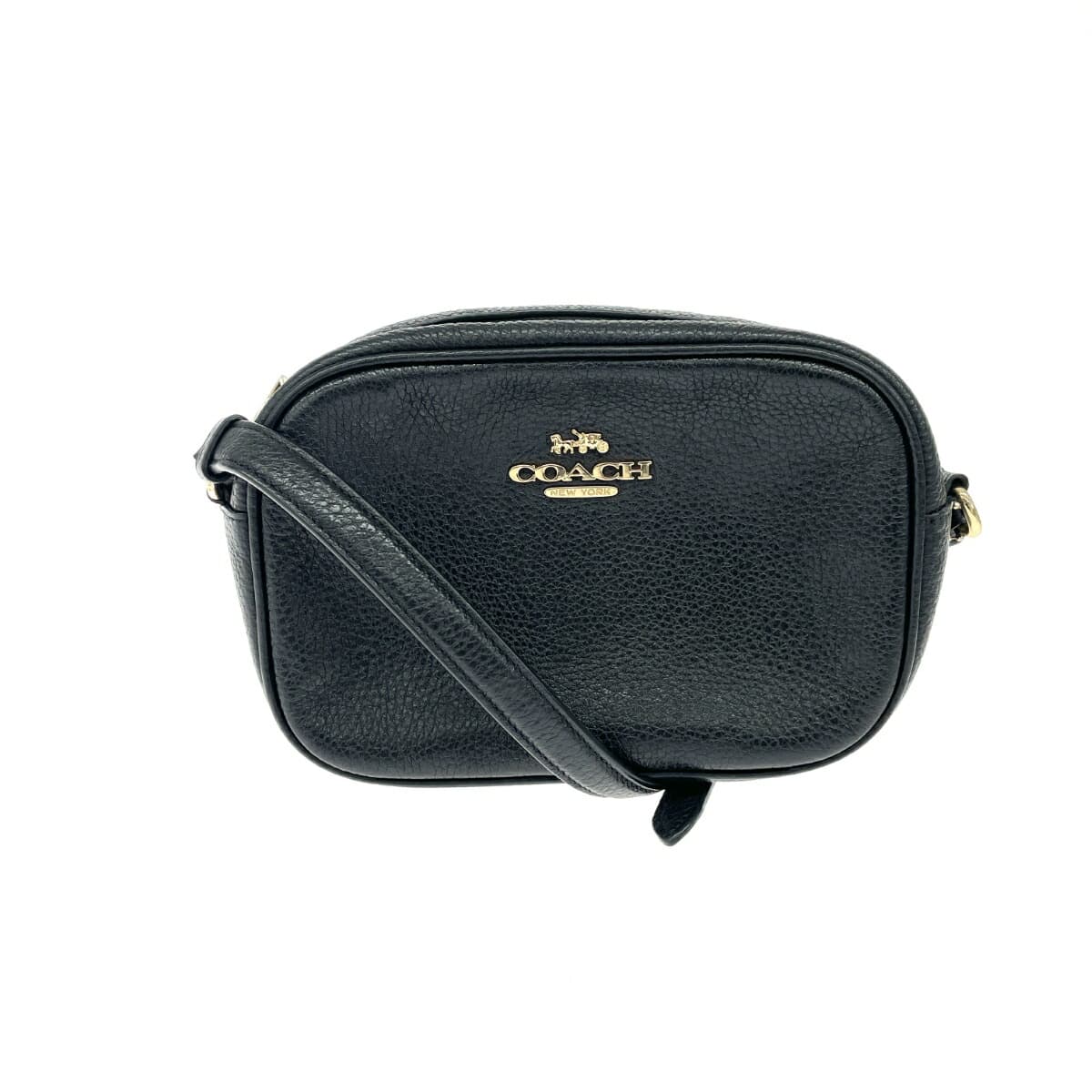 COACH Mini Shoulder Bag Leather Black Women's