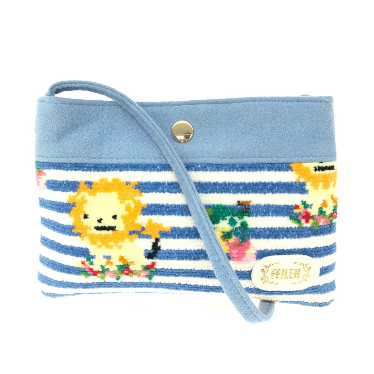 FEILER Shoulder Bag/Pochette in Excellent Condition Heidi/Chenille Weave Blue for Ladies