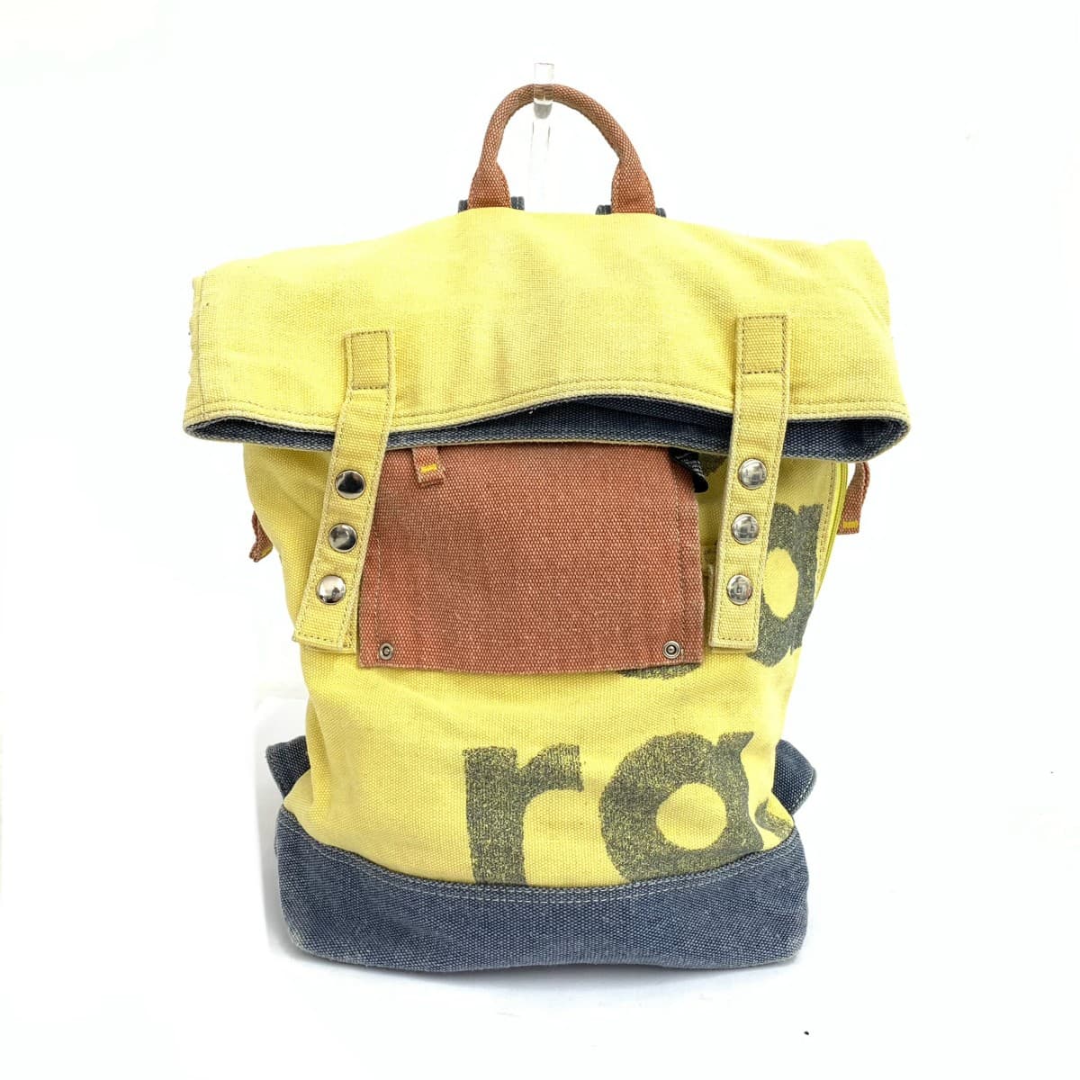 BMS Backpack Damage Processed Canvas Yellow Unisex