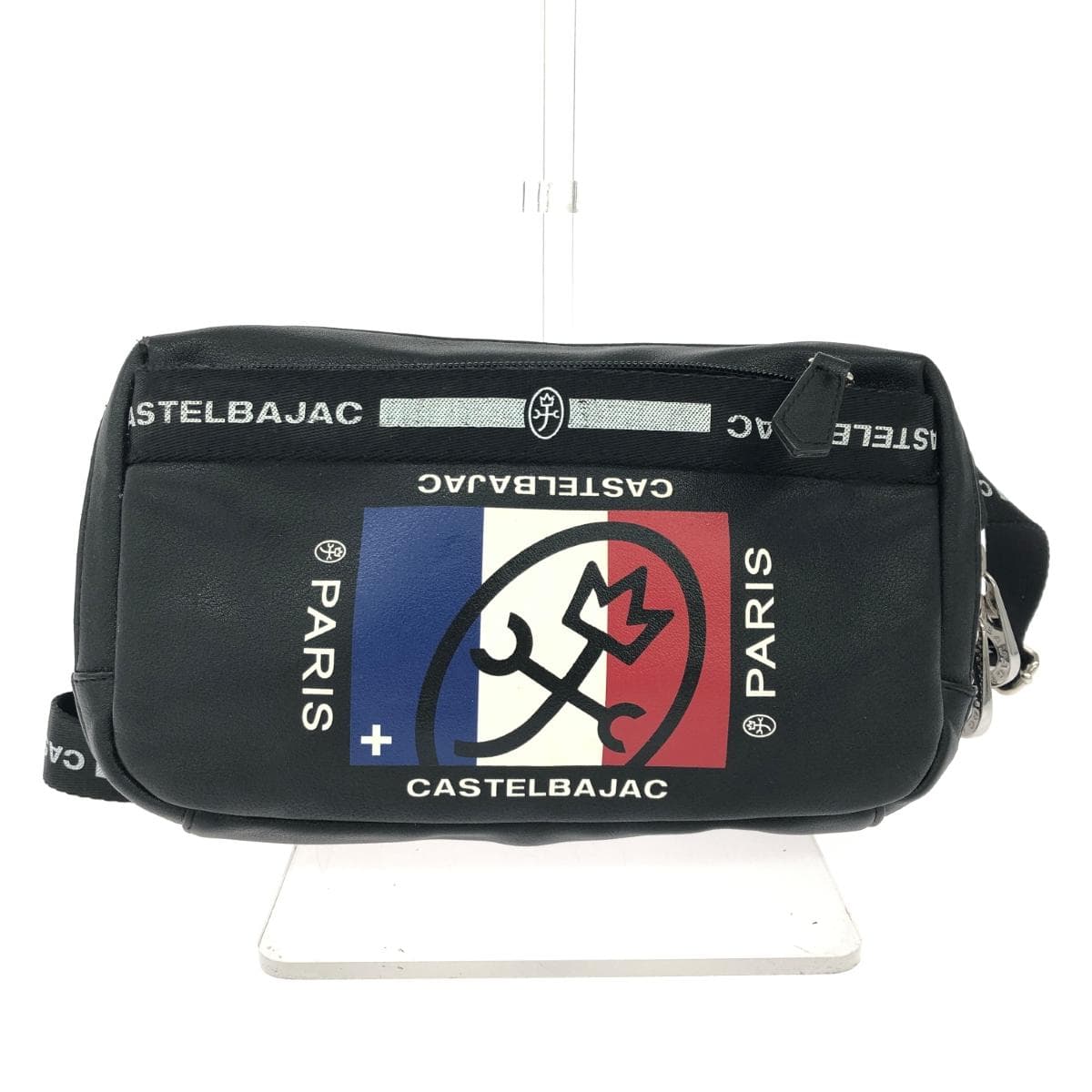 CASTELBAJAC Body Bag Good Condition Logo/PVC Black Men's