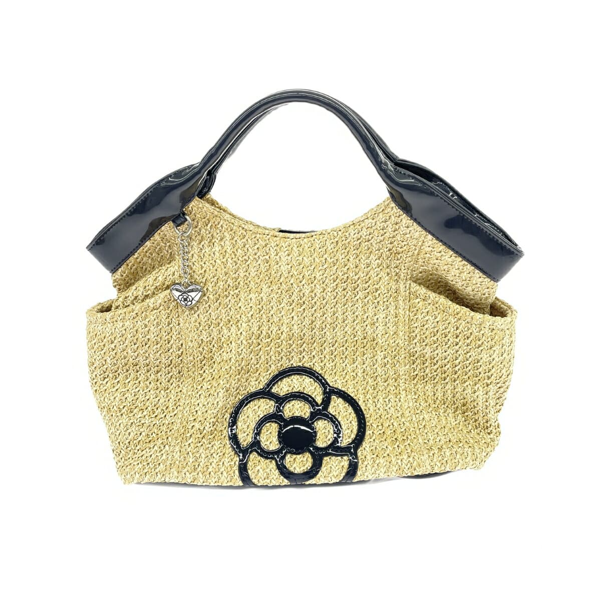 CLATHAS basket bag in good condition, Woven Straw camellia, beige, for ladies