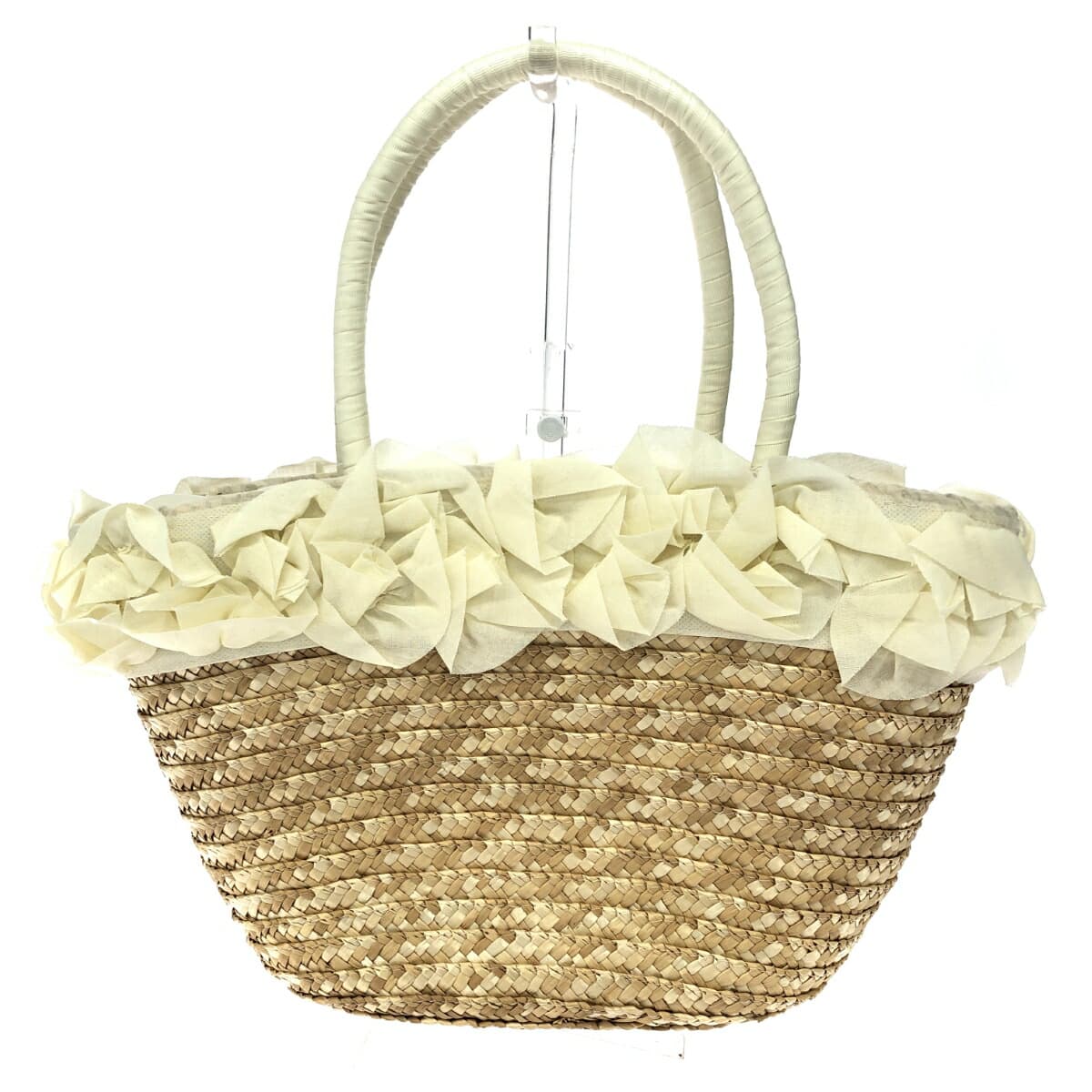 AFTERNOON TEA basket bag unused item frill/natural grass beige ladies