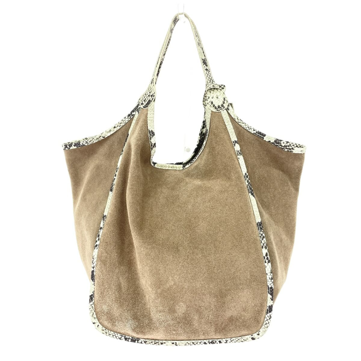 Ginza Kanematsu Tote Bag Suede Leather Brown Ladies