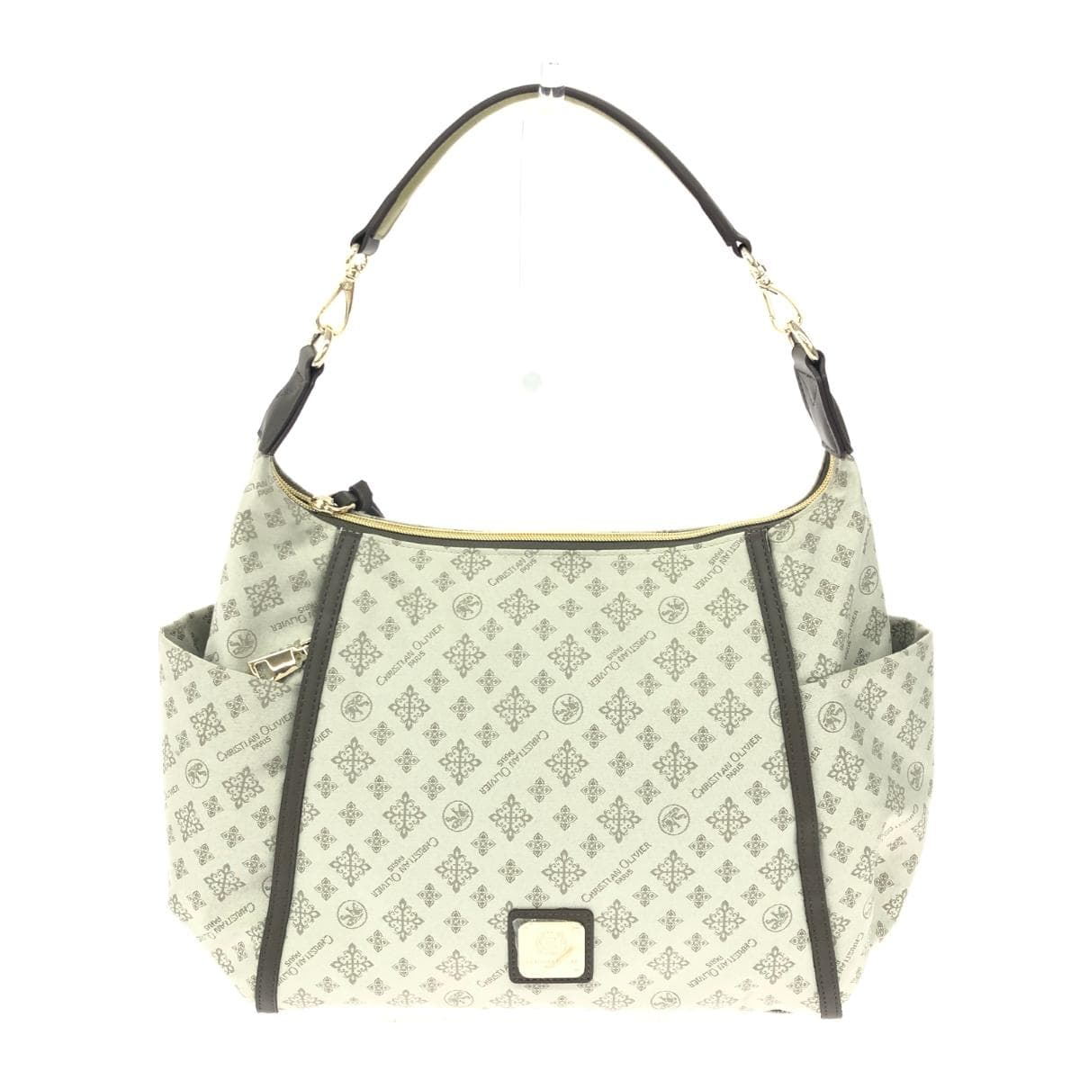 CHRISTIAN OLIVIER 2WAY Bag Good Condition Shop Channel 15th Anniversary / Monogram / Nylon Green Ladies