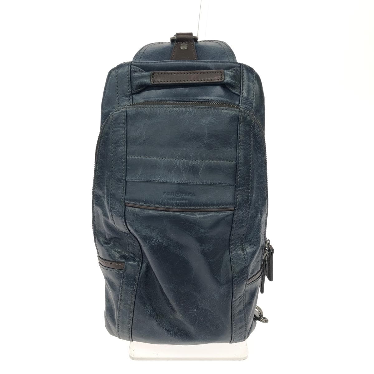 FUJITAKA Body Bag Leather Navy Men's