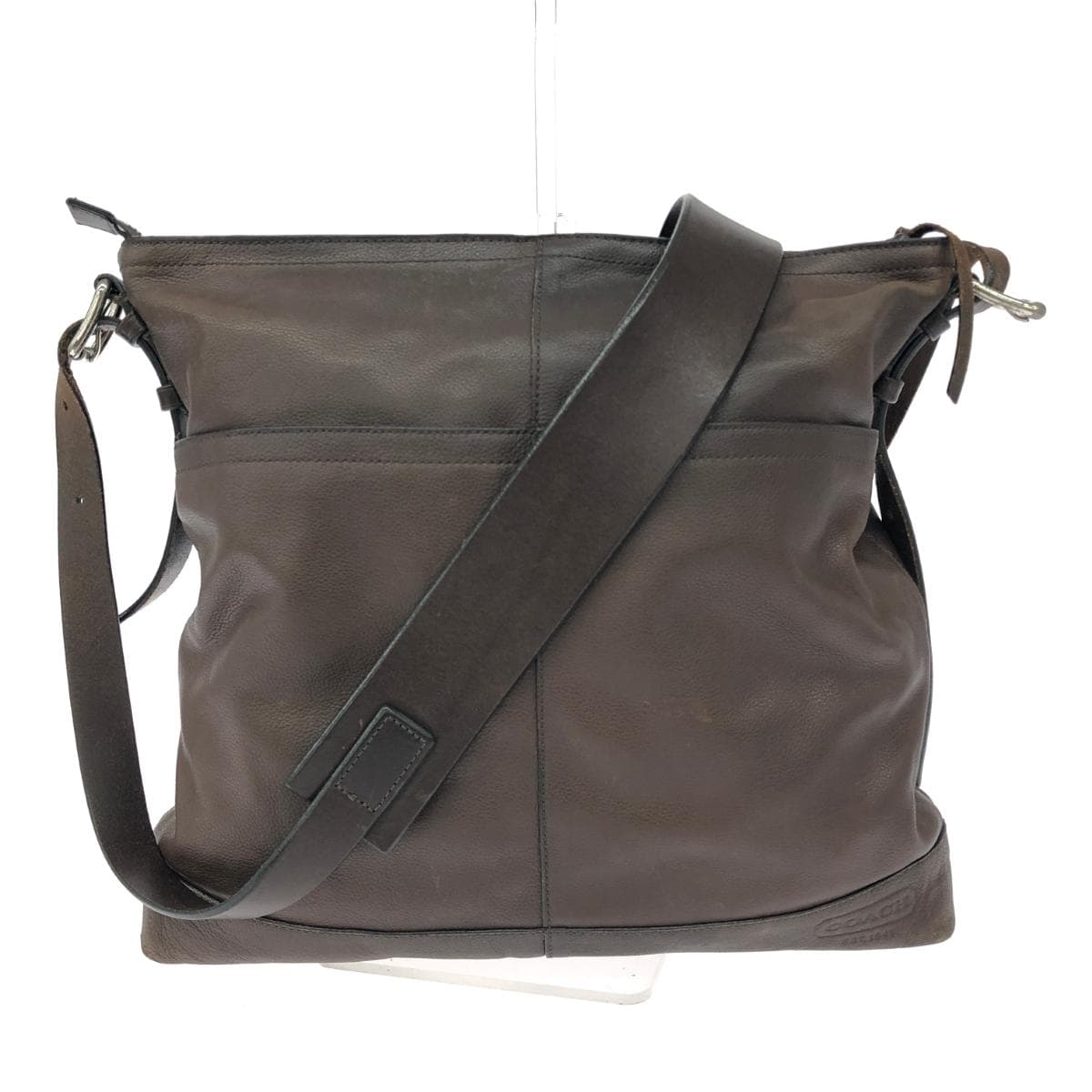 COACH Shoulder Bag Leather Brown Unisex