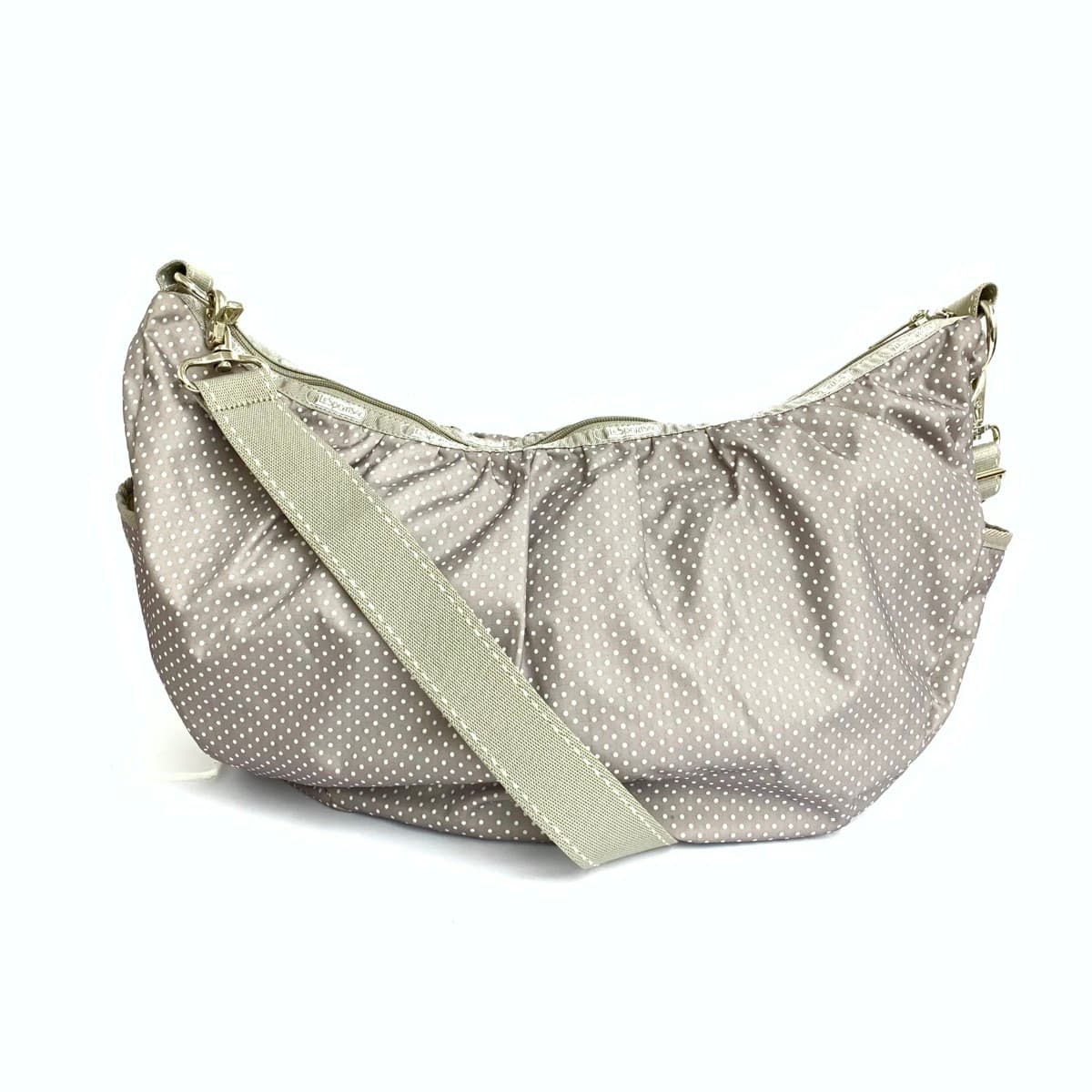 LeSportsac shoulder bag in good condition, dot pattern, nylon, gray, for women
