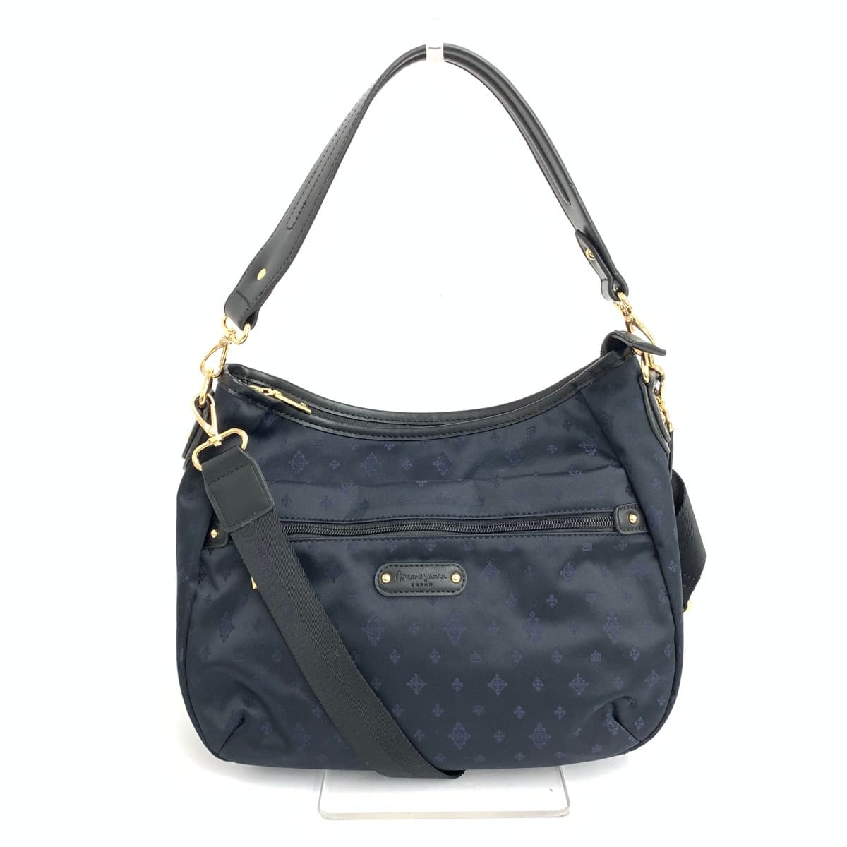 Memesawa Bag 2WAY Shoulder Bag Unused Item All-over Pattern Nylon Black Ladies