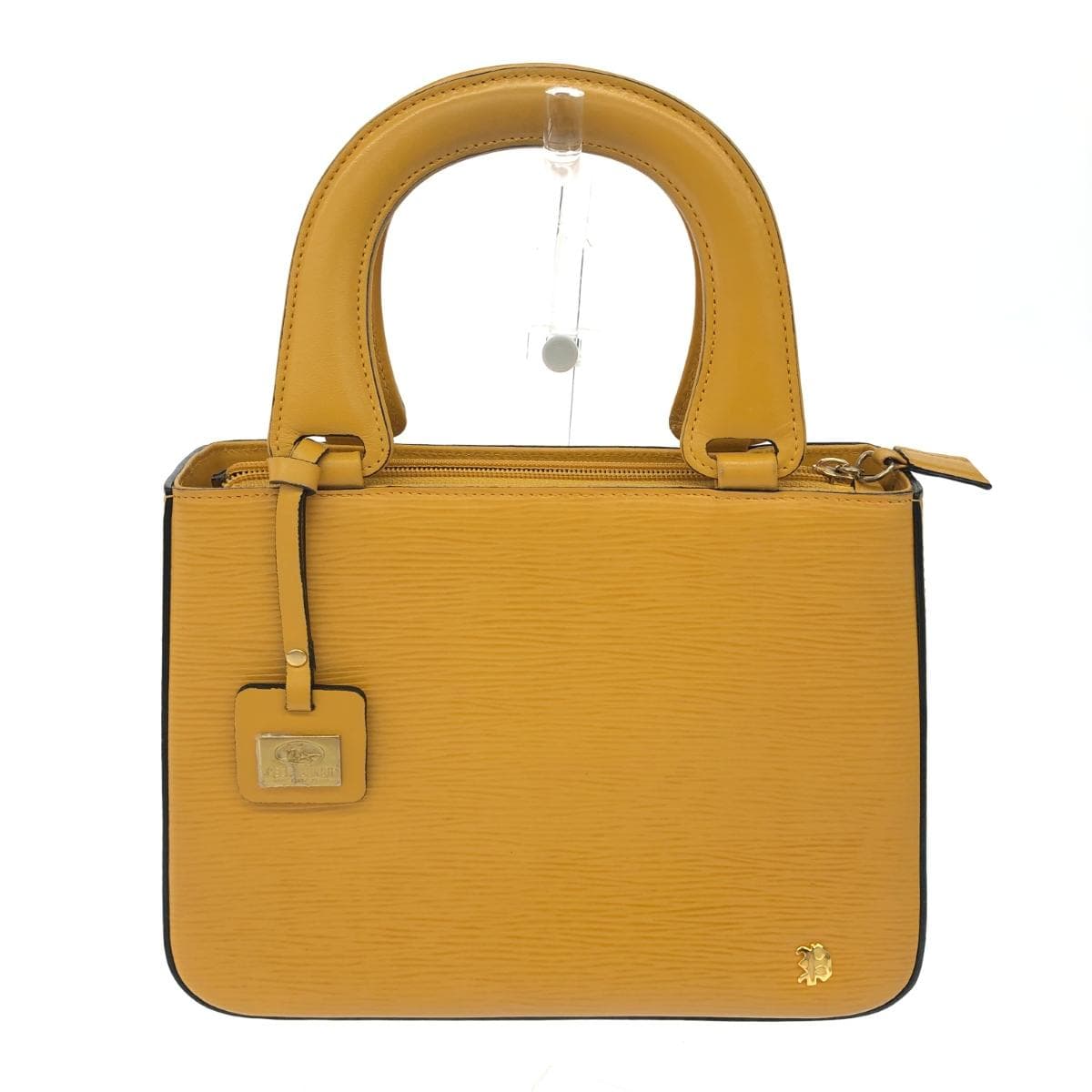 PELLE BORSA Handbag Good Condition Leather Yellow Women's