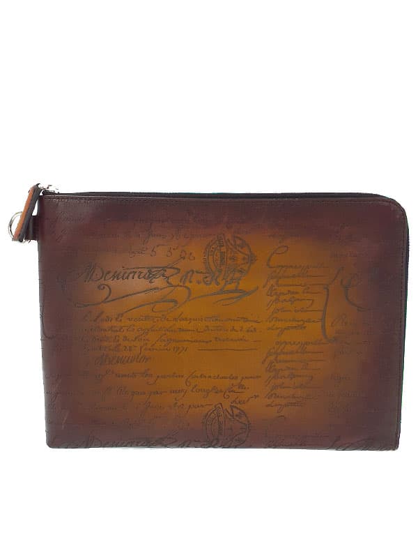 Berluti Berluti Nino GM Calligraphy Document Holder Men's Clutch Bag 1 Week Warranty
