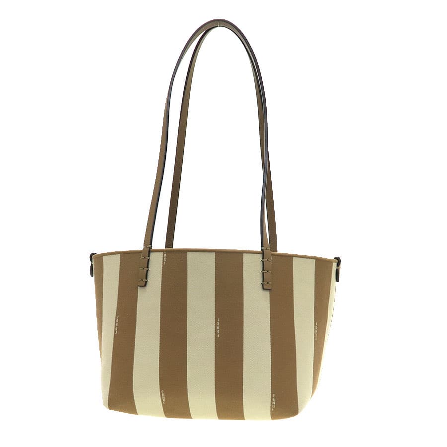 Roll Small Reversible Tote Bag / Pecan Stripe & FF 8BH424AS86F1PIQ