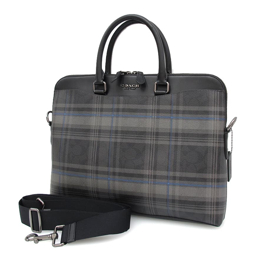 Check Print Signature Slim Brief Bag F83000