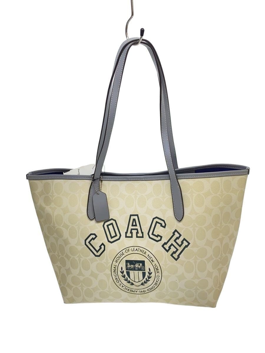 COACH Tote Bag PVC White All-over Print CB869