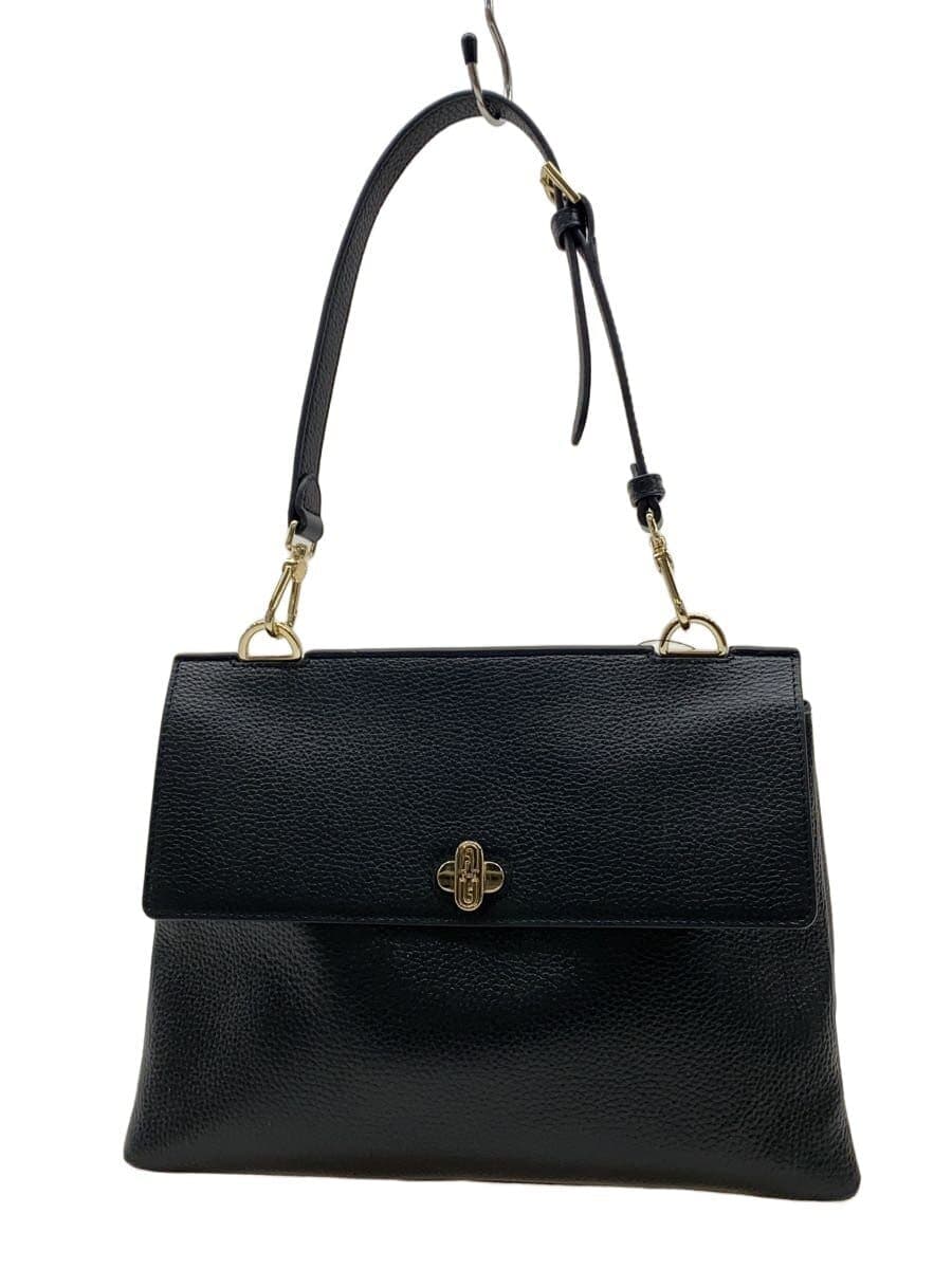 FURLADANAE M Hobo Shoulder Bag Leather BLK