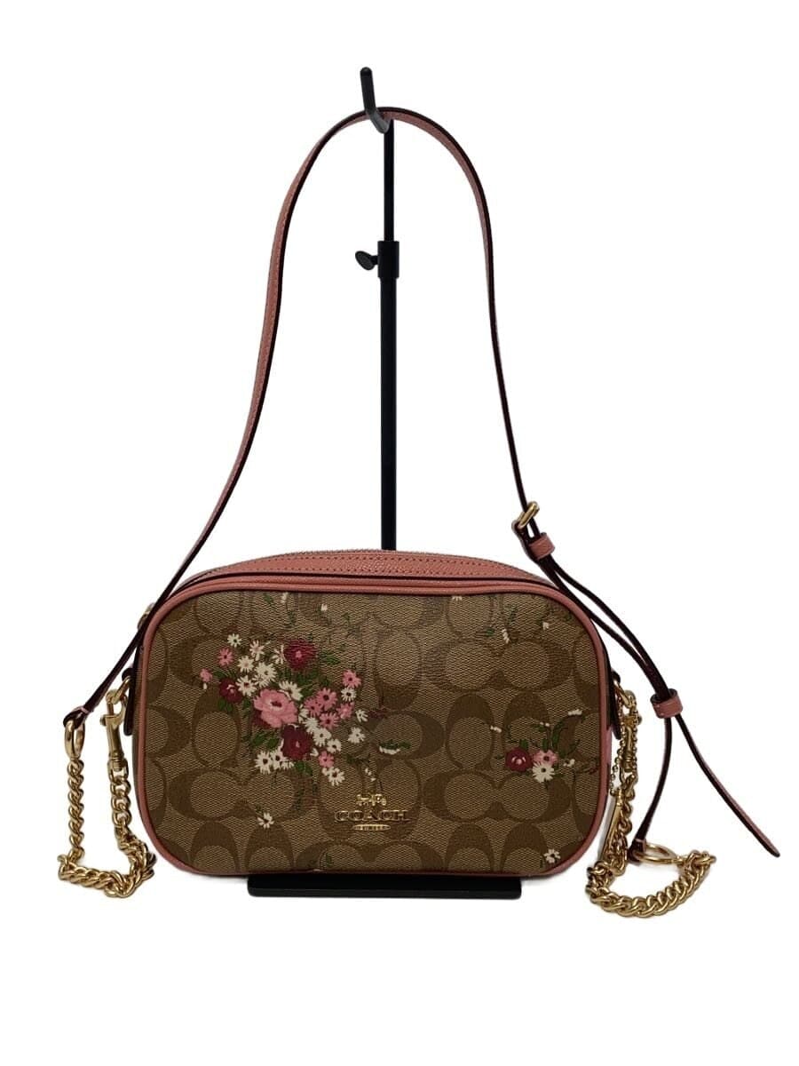 COACH Shoulder Bag Leather PNK All Over Pattern F29732