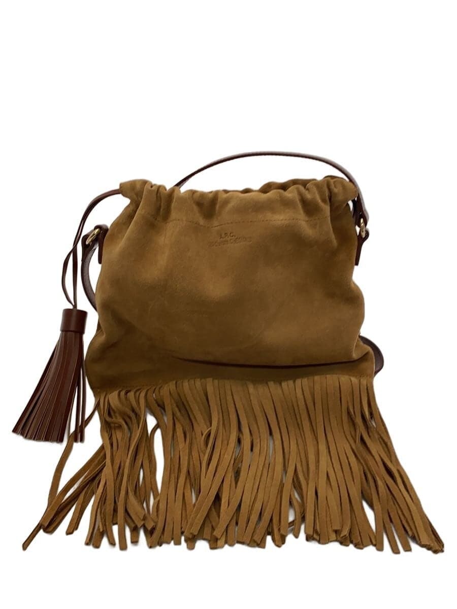 A.P.C. x CHARLOTTE CHESNAIS Shoulder Bag Suede CML Fringe