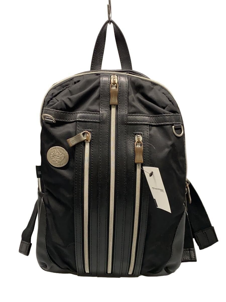 Orobianco backpack leather black plain