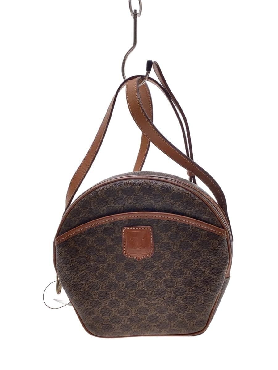 CELINE Shoulder Bag Leather BRW All Over Pattern