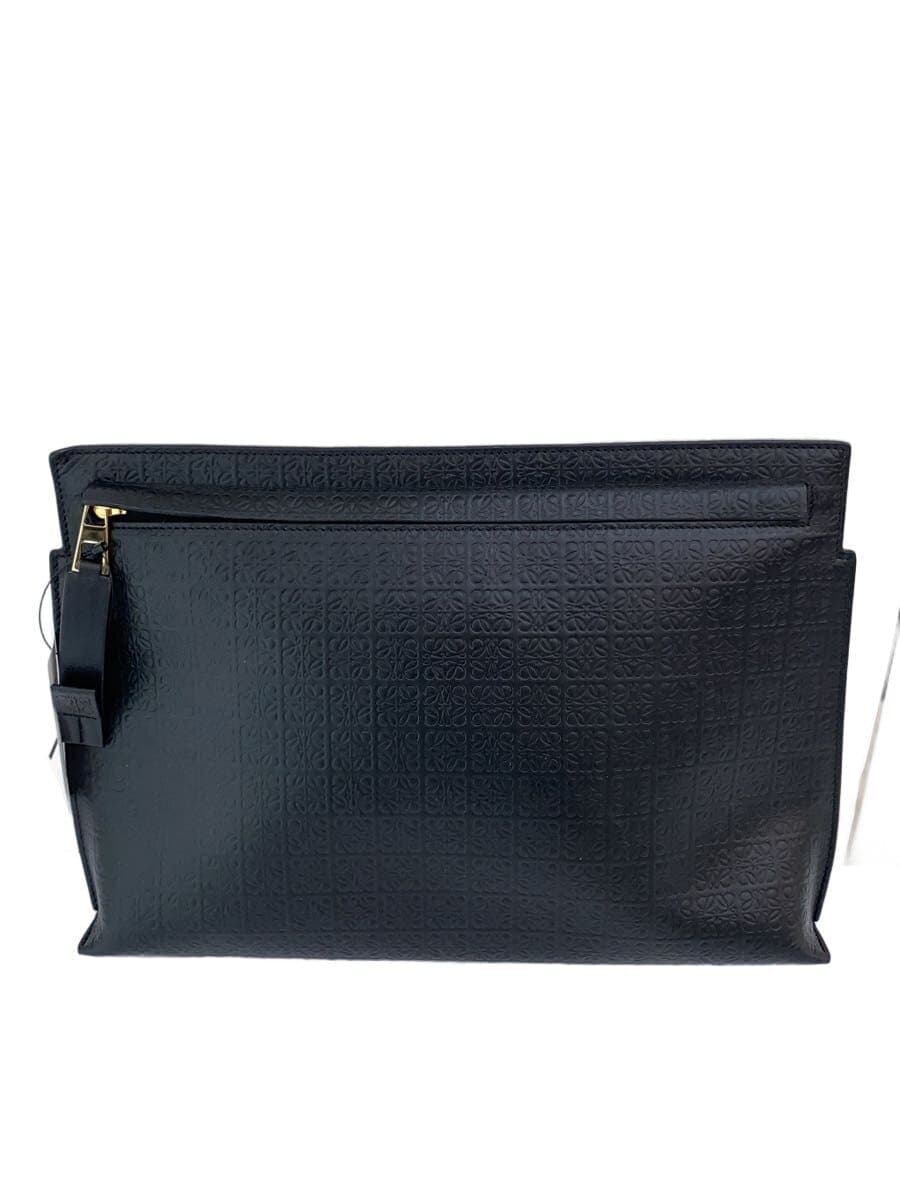 LOEWE clutch bag leather black