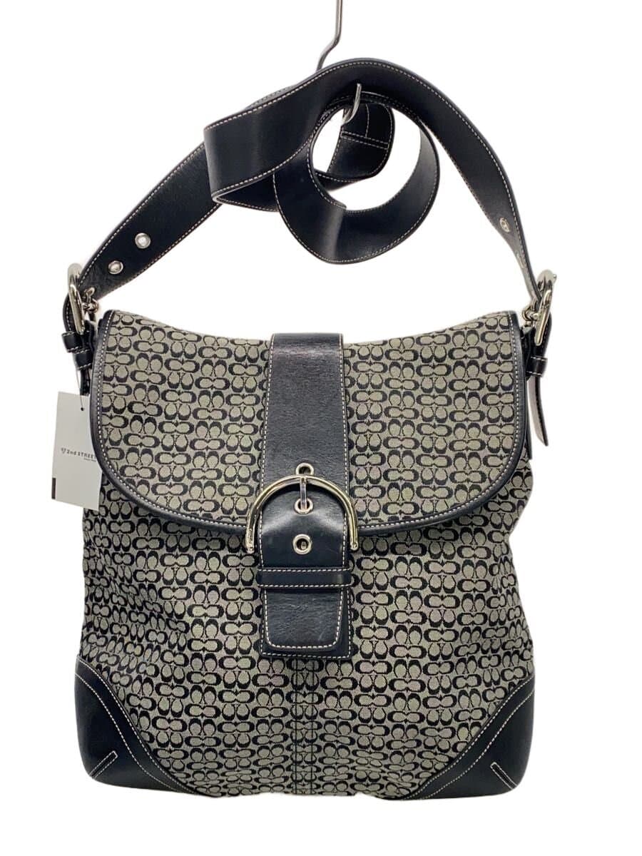 COACH Shoulder Bag Canvas GRY All-over Pattern L3M-6377